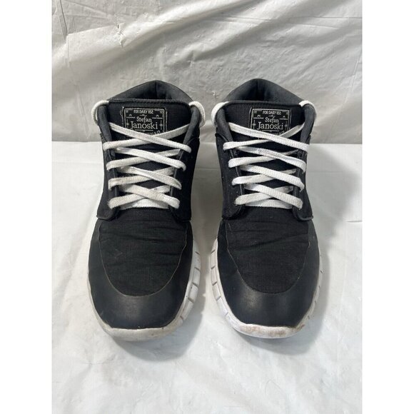 Nike SB Stefan Janoski Men Size 8 Mid Skateboarding Shoe Black White 807507-001 - Picture 1 of 14